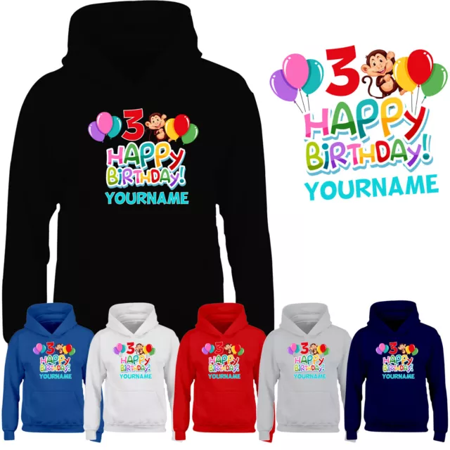 Personalised Year & Name Boys Hoodie Birthday Funny Custom Girls Kids Hoody