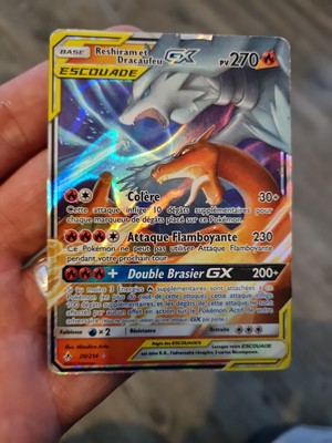 Carte Pokemon Escouade Reshiram et Dracaufeu GX270 20/214 .