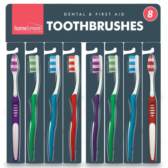 8pk Toothbrushes Multipack Soft Bristles Manual Pack Dental Care Oral Hygiene