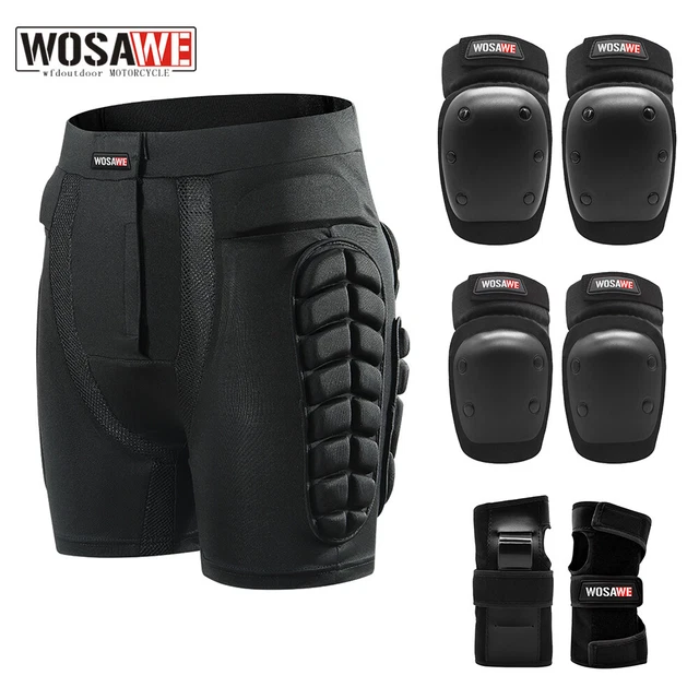 WOSAWE SKIING SKATING Skateboard Snowboarding Hip Impact Shorts Knee Pads Guards £23.48