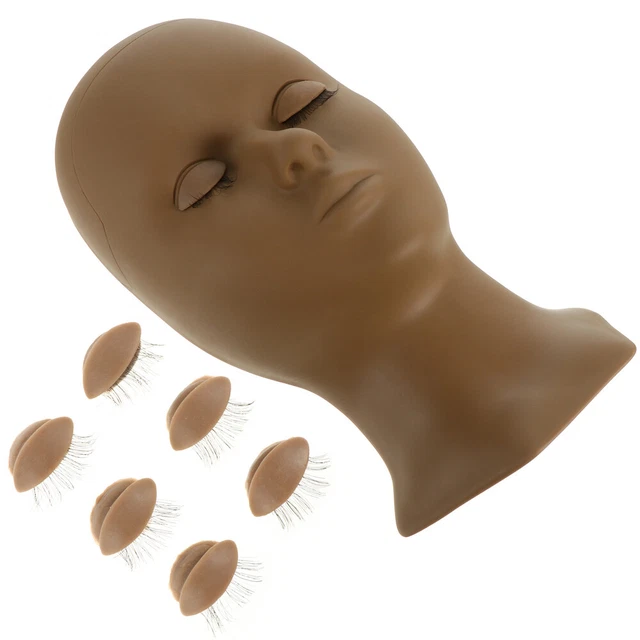 Gel de sílice injerto modelo de cabeza de pestañas cabeza de pestañas práctica modelo cabeza