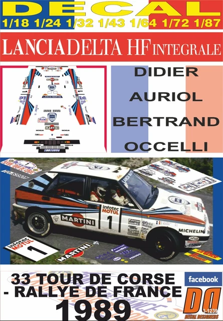 LOT De 3 Décalcomanies Décals - 2x PEUGEOT 306 MAXI Et 1x LANCIA DELTA INTEGRALE - Échelle 1/43 - Occasion - Pour Maquettes