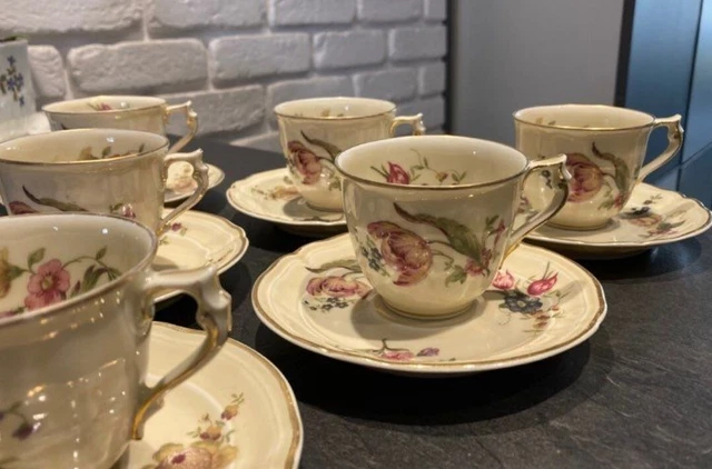 Service a café de 6 tasses porcelaine Limoges Bernardaud