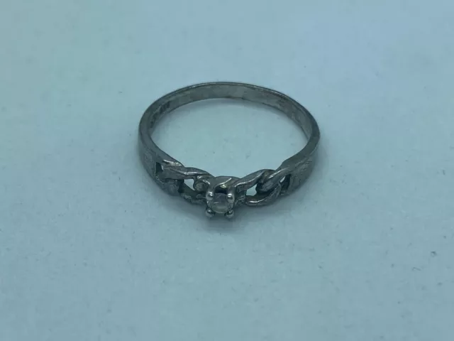 Antiker Ring Aus 925 Sterling Silber Mit Glasstein