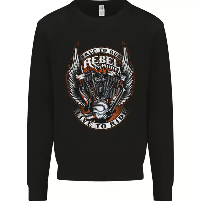 Rebel and Pride Motorcycle Motorbike Biker Mens Sweatshirt Jumper