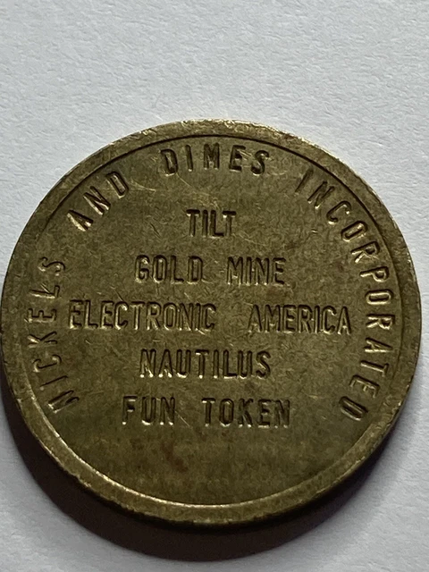 TILT GOLD MINE ARCADE TOKEN ELECTRONIC AMERICA Grooves Nickels & Dimes  #rL4