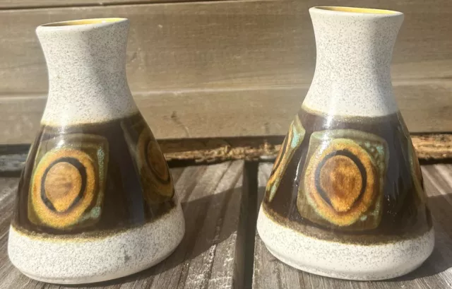 Mid-Century West German Pottery Vases-MCM: 2 Matching Ceramic Pieces