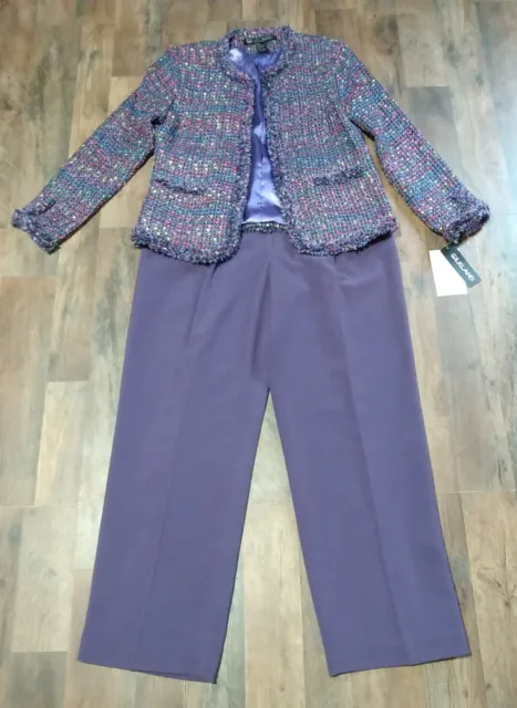 Silkland NWT Purple Pants Suit Women's Size: L/14