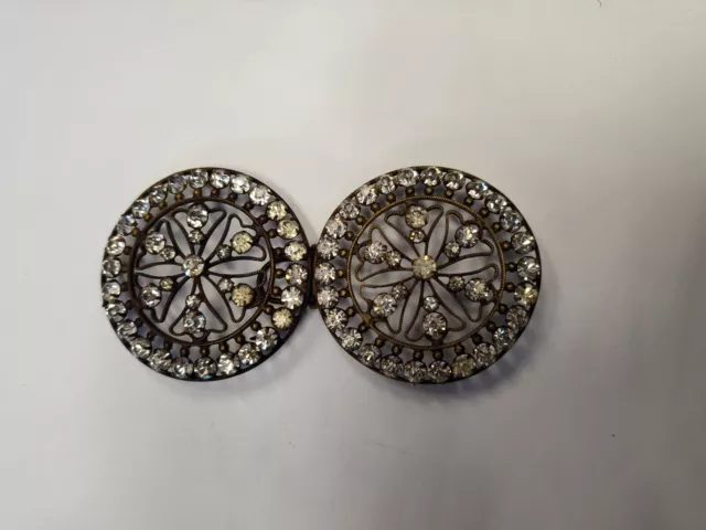 Antique Victorian Rhinestone Belt Buckle