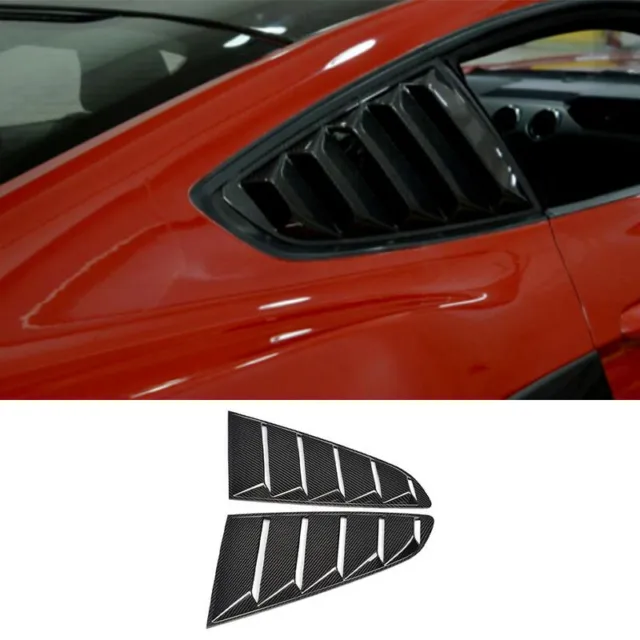 For Ford Mustang 15-22 Carbon Fiber Side Vent 1/4 Quarter Window Louver Scoop