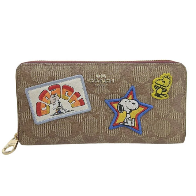 Second Hand Coach Snoopy Collaboration Signature Round Fastener Long Walle gAf26