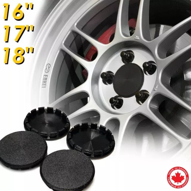 73mm Black Center Caps For Enkei RPF1 Wheels - Set Of 4pcs