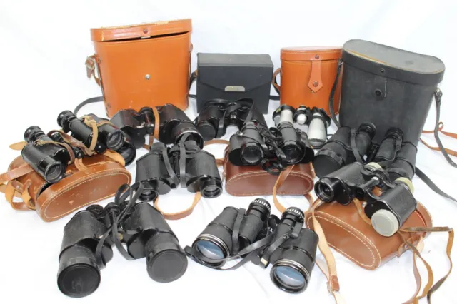 F x10 Vintage Binoculars Inc. Zenith 10x50, Simor 10x40, Yashica 8x30 etc