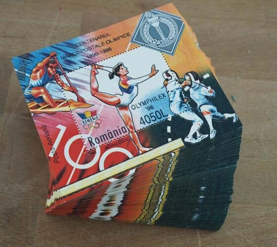1996 Rumänien; 300 Blocks 100 Jahre Olympia, postfrisch/MNH, Bl. 302, ME 900,-