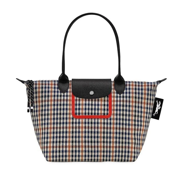 Longchamp Le Pliage Pied de Poule Medium Shoulder Tote ~NIP~ Houndstooth