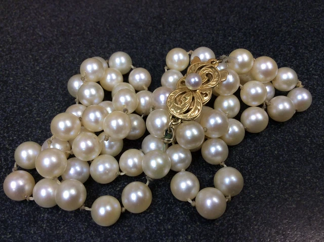 Mikimoto 18k Yellow Gold Pearl Necklace 21”, 6.5-6.9mm. (73428) Mikimoto 18k Yellow Gold Pearl Necklace 21”, 6.5-6.9mm. (73428)