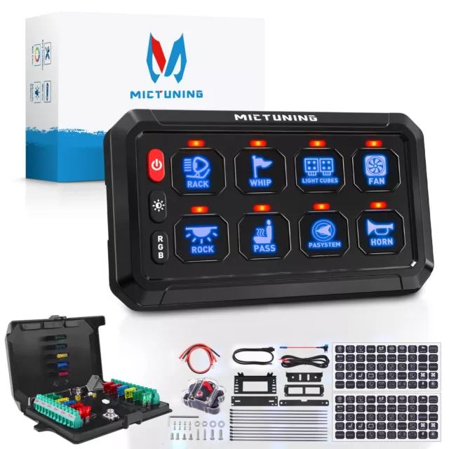 8 Gang Switch Panel 1440W RGB LED Light Bar Electronic Relay System Marine Boat 8 Gang Switch Panel 1440W RGB LED Light Bar Electronic Relay System Marine Boat