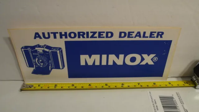 Rare Vtg Genuine Minox Authorized Dealer Photography Camera Store Sticker Decal