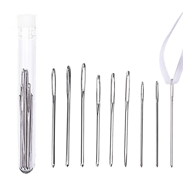9pcs Large eye Blunt Needles Steel Yarn Knitting Needles Sewing Needles