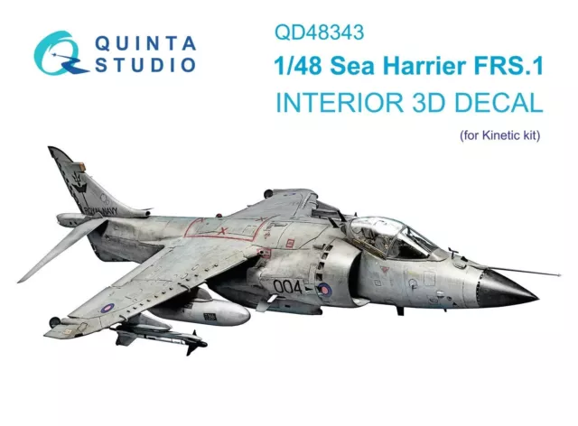 1:48 Sea Harrier FRS.1 Interior 3D Calcomanía de color Quinta QD48343...