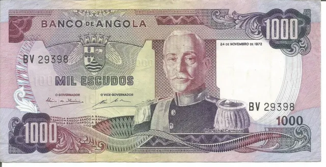 Angola  Portugal 1.000$00 Escudos 24/11/1972