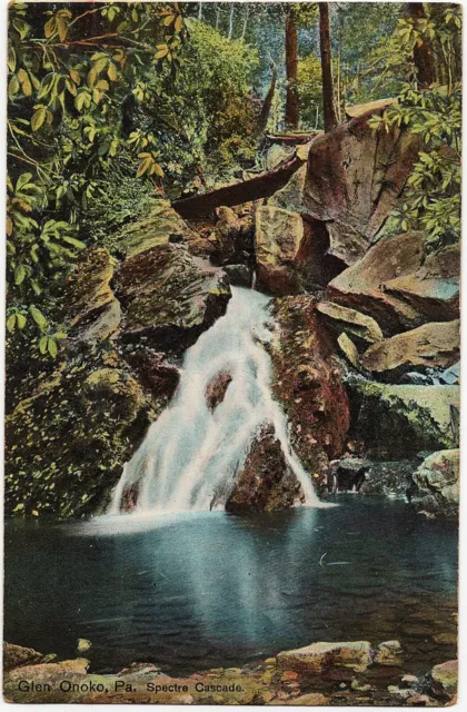 1907-1915 Glen Onoko Falls Jim Thorpe PA Postcard Spectre Cascade Carbon Co DB