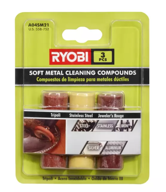 Ryobi Soft Metal Polish Cleaning Compound set silver  Stainless Jewelry buffing