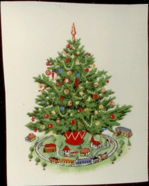 50 calcomanías de Navidad con tobogán de agua de cerámica de 2", árbol de Navidad