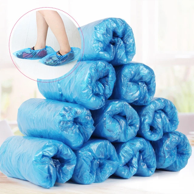 100 Pack Shoe Covers Disposable Waterproof Slip Resistant Non-Slip Protectors US