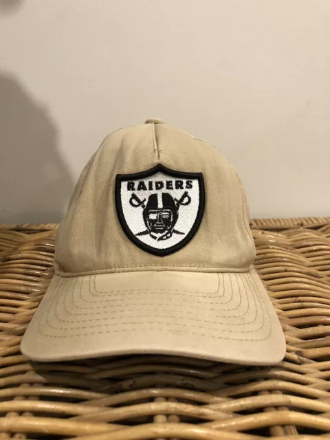 OAKLAND LAS VEGAS RAIDERS NFL NEW ERA 9FORTY BEIGE CAP HAT Good Condition