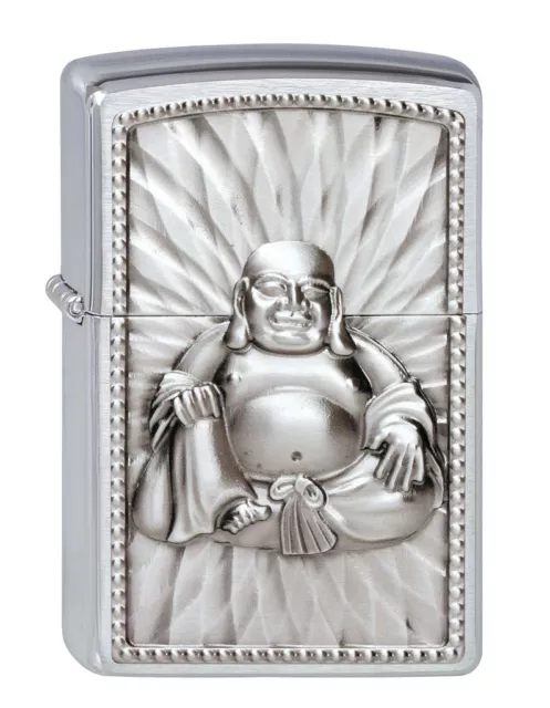 Zippo Lighter Buddha With 108 Pearls No. 2002068, Chrome Brushed (Brushed)