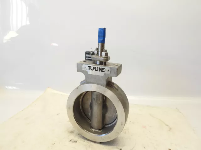 New Tufline 95C025L1 Butterfly Valve Iron 150 Stainless Wafer 4in