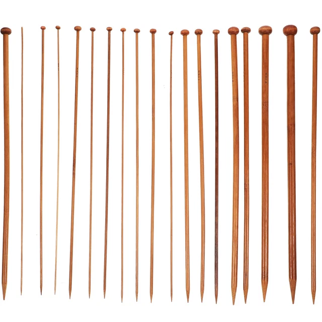 18 Pcs Langstocknadel Aus Bambus Holz Handgemachte Stricknadel