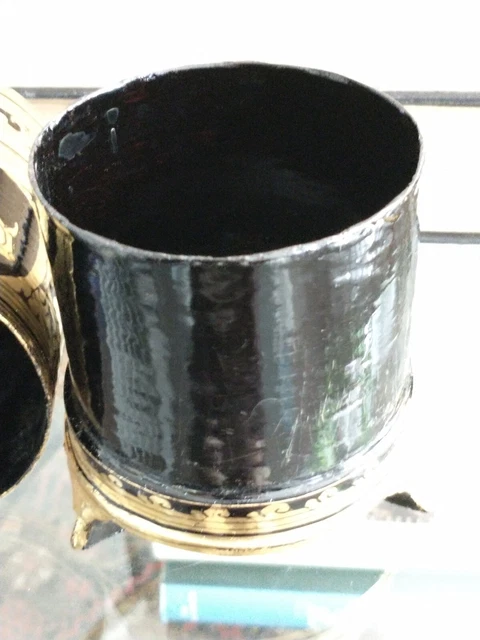 Antique Burmese Black & Gold Lacquer Betel Nut Cigarette Box Vtg Myanmar Shwezar 13