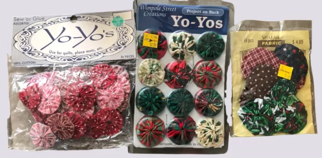 Vintage 61 Fabric YO-YOs Craft Quilting Lot  Wimpole St Hobby Lobby NOS