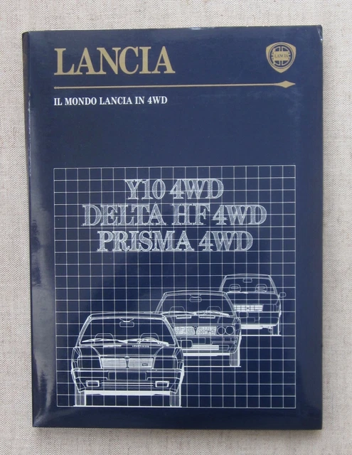 1988 Mondo Lancia in 4WD Delta HF Y10 Prisma brochure originale gruppo A rally