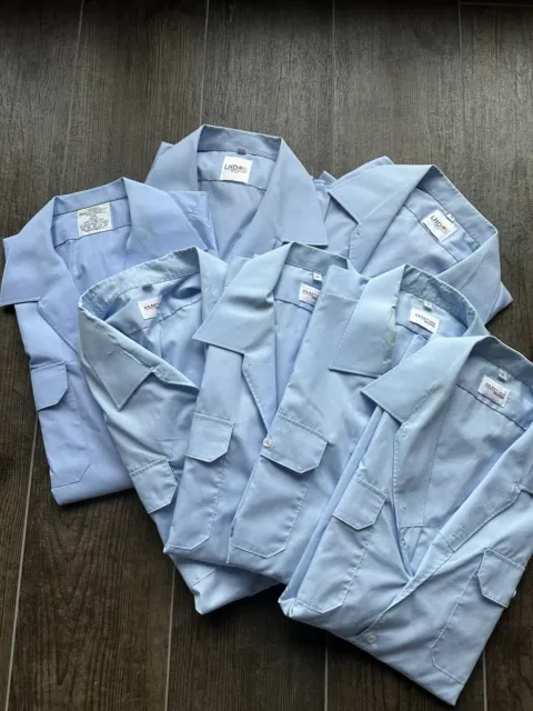 Paket mit 7 Uniformhemden LHD Diensthemd Bundeswehr 44 XL Hellblau Kurzarm