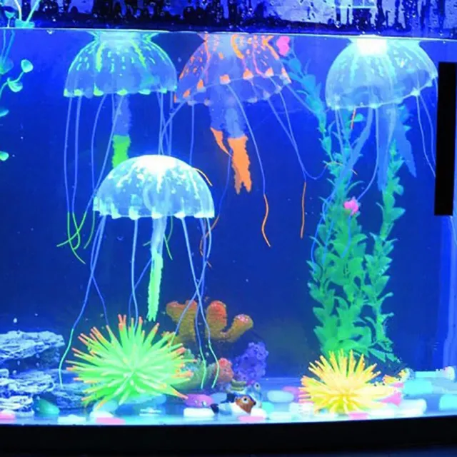 Floating Jelly Fish Glowing Effect Aquarium Tank Ornament Decoration Fish Safe 3