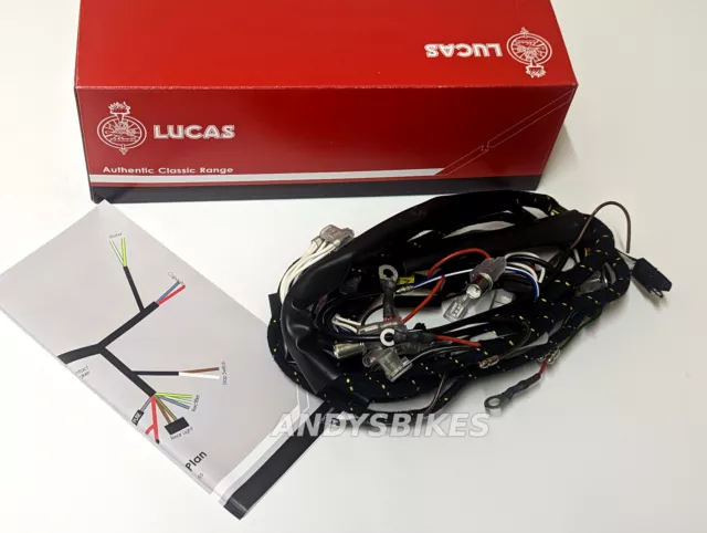 Genuine Lucas Main wiring Harness Triumph T100C TR6C with 5-3/4" Headlamp (1968)