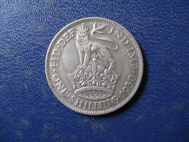 1930 George V RARE Silver Shilling S.4039 Fine grades