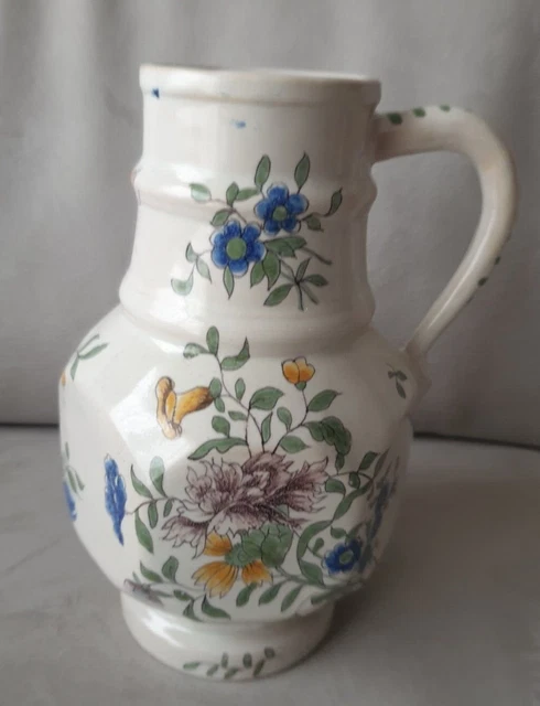ANCIEN POT-BROC- PICHET HEXAGONAL EN FAÏENCE DE NEVERS XVIIIe- XIXe