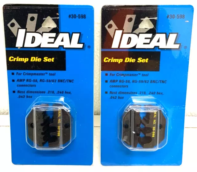 NEW Lot of 2 Ideal 30-598 Electrical Crimp Die Set Crimping Tool 242J