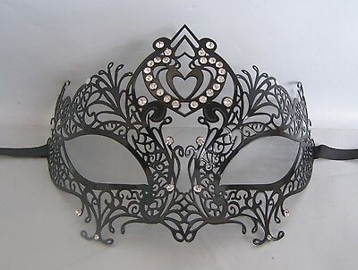 Black Filigree Metal Venetian Party Masquerade Mask No 24 * NEW *