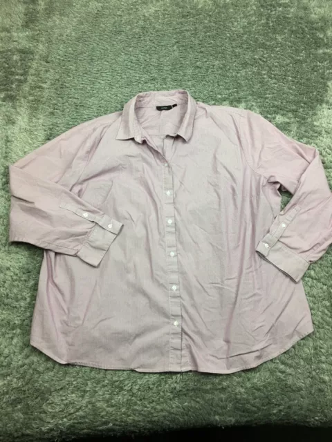 Apt 9 Essential Button Up Shirt Womens Size 3X Pink Striped Top