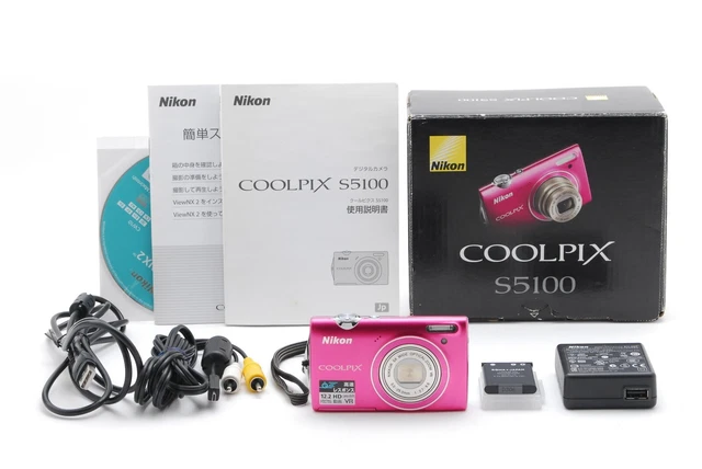 【Near MINT in Box】Nikon Coolpix S5100 Pink 12.2MP 5X Digital Camera From JAPAN