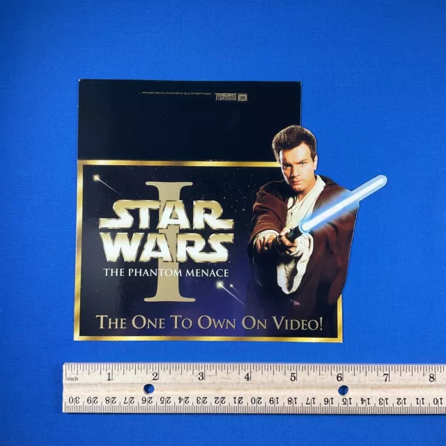 Star Wars Episode 1 Video Store Display Promo Shelf-Talker Obi-Wan UNUSED!