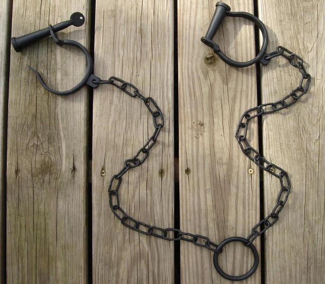 cast iron working PIRATE SHIP SHACKLES brig leg irons