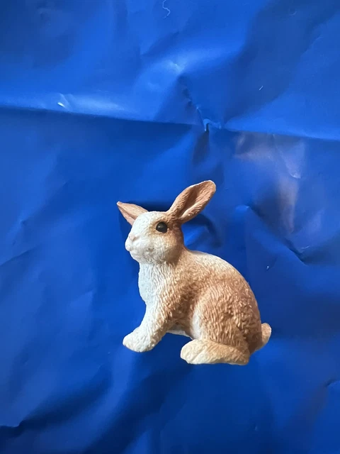 Schleich Brown & White Rabbit Tunisia Bunny Farm Animal Figure Farm
