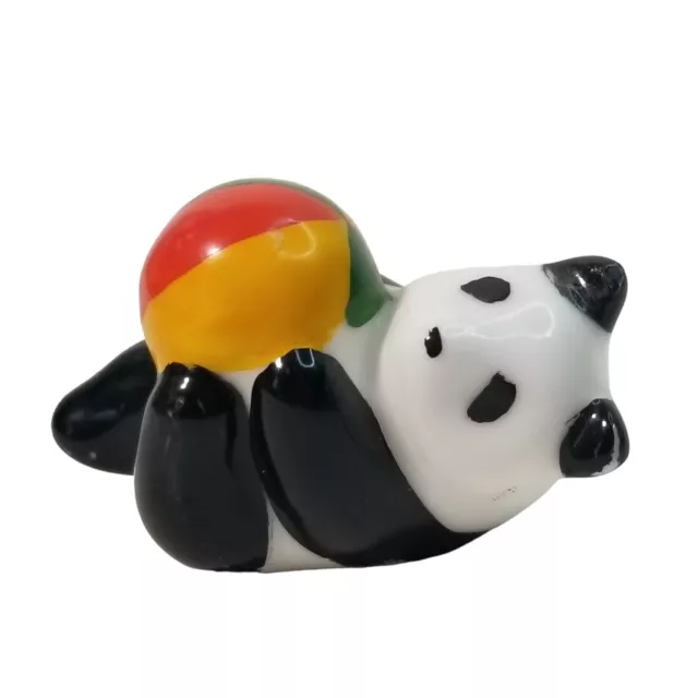 Panda Bear Figurine Beach Ball Small Animal Figure Vintage Panda Collector Decor