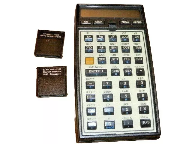 Hewlett Packard HP 41CX Calculator 00041 14012 + Module Math/Stat 5061-7287 Work